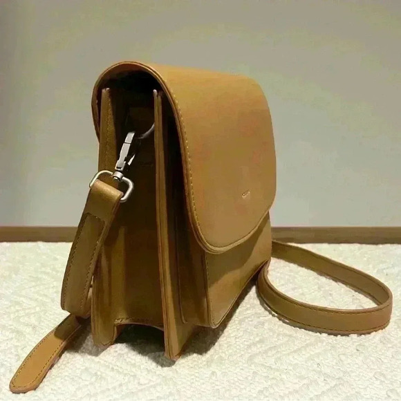 Pixie Mood Faux Light Brown Leather Crossbody Purse - Picture 2 of 6